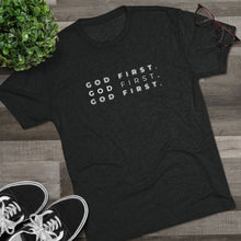 Load image into Gallery viewer, God First Men's Tri-Blend Crew Tee