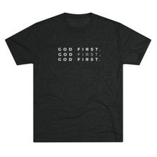Load image into Gallery viewer, God First Men's Tri-Blend Crew Tee
